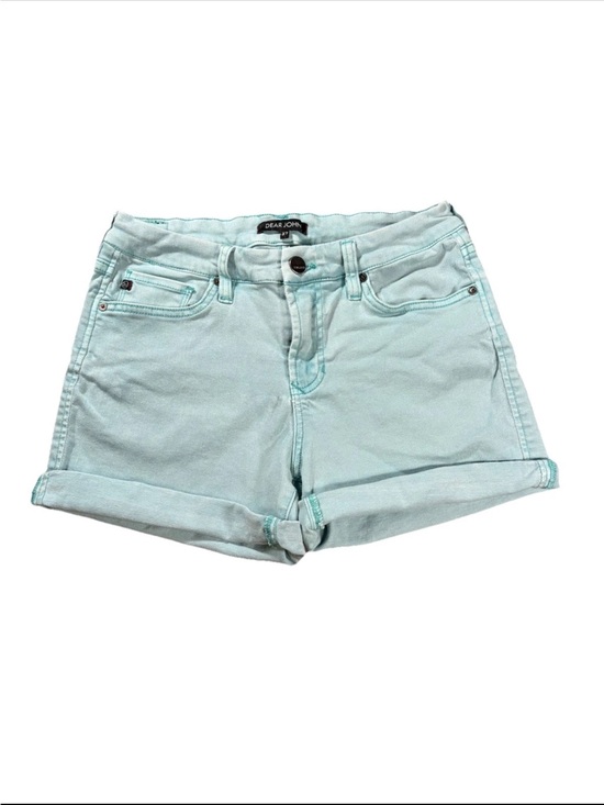 Dear John Pants - Dear John Tiffany Blue Teal Denim Roll-Cuff Women's Shorts